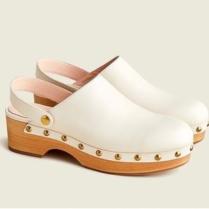 J Crew Ivory Wooden Clogs sz 8 New